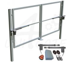 Swing double-leaf gate with columns and motors 4000x1750 mm