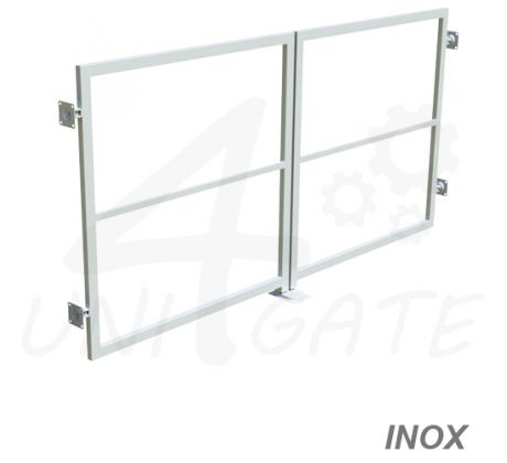 Dvoukřídlá brána nerezová bez / vč. sloupků INOX