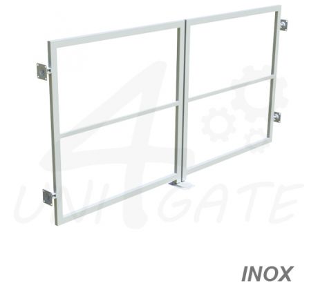 Dvoukřídlá brána bez sloupků INOX