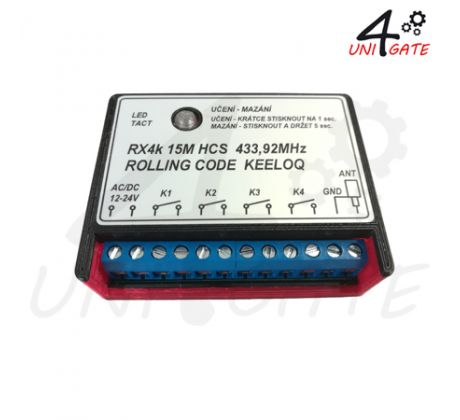 Přijímač 4-kanálový, RX KPA4, 433 MHz, univerzální